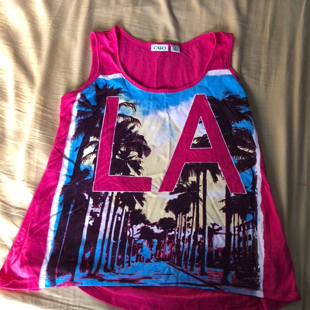 Pink LA tank top